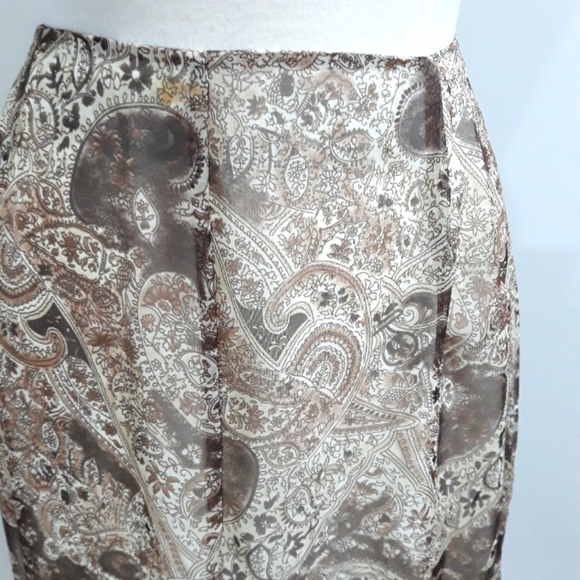 Kathie Lee Collection Lining Lightweight Paisley Print Skirt Size 10 - Picture 2 of 8